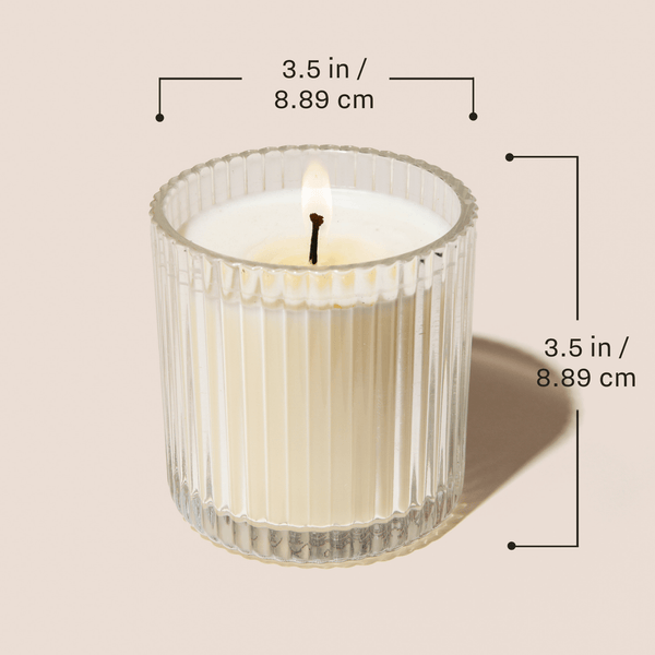 WEEKEND FLUTED SOY CANDLE - RIBBED GLASS JAR - 12OZ