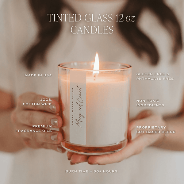 HELLO FALL SOY CANDLE - TINTED GLASS JAR - 12 OZ