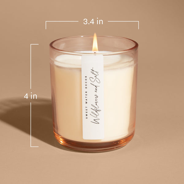 HELLO FALL SOY CANDLE - TINTED GLASS JAR - 12 OZ