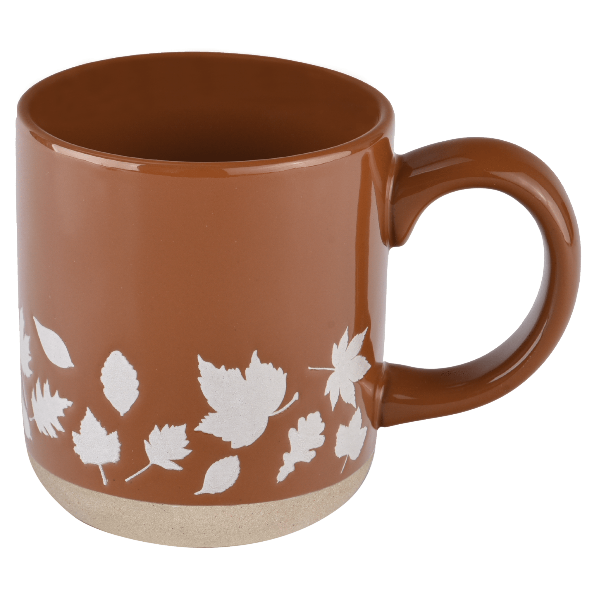 FALL LEAVES 14OZ. ORANGE STONEWARE COFFEE MUG