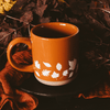 FALL LEAVES 14OZ. ORANGE STONEWARE COFFEE MUG
