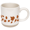 ORANGE LEAVES 14OZ. CREAM STONEWARE COFFEE MUG