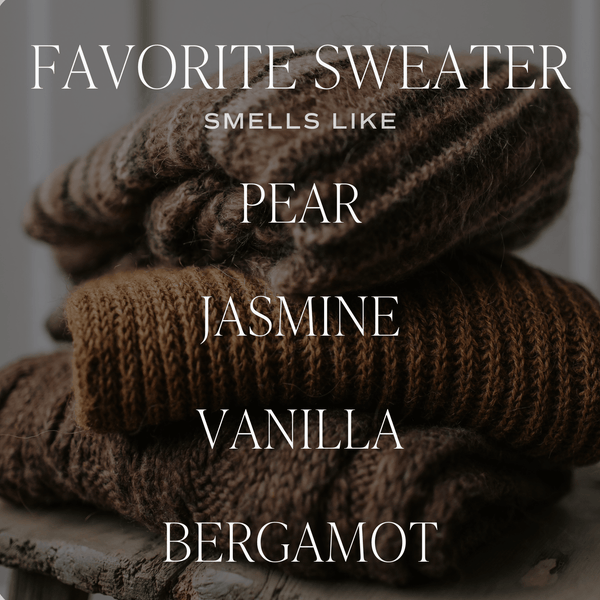 FAVORITE SWEATER SOY CANDLE - PATTERNED 9 OZ - CLEAR JAR (CASHMERE AND VANILLA)