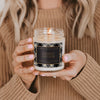 FAVORITE SWEATER SOY CANDLE - PATTERNED 9 OZ - CLEAR JAR (CASHMERE AND VANILLA)