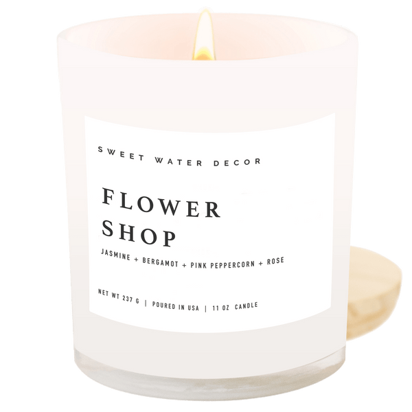 FLOWER SHOP SOY CANDLE - WHITE JAR - 11 OZ