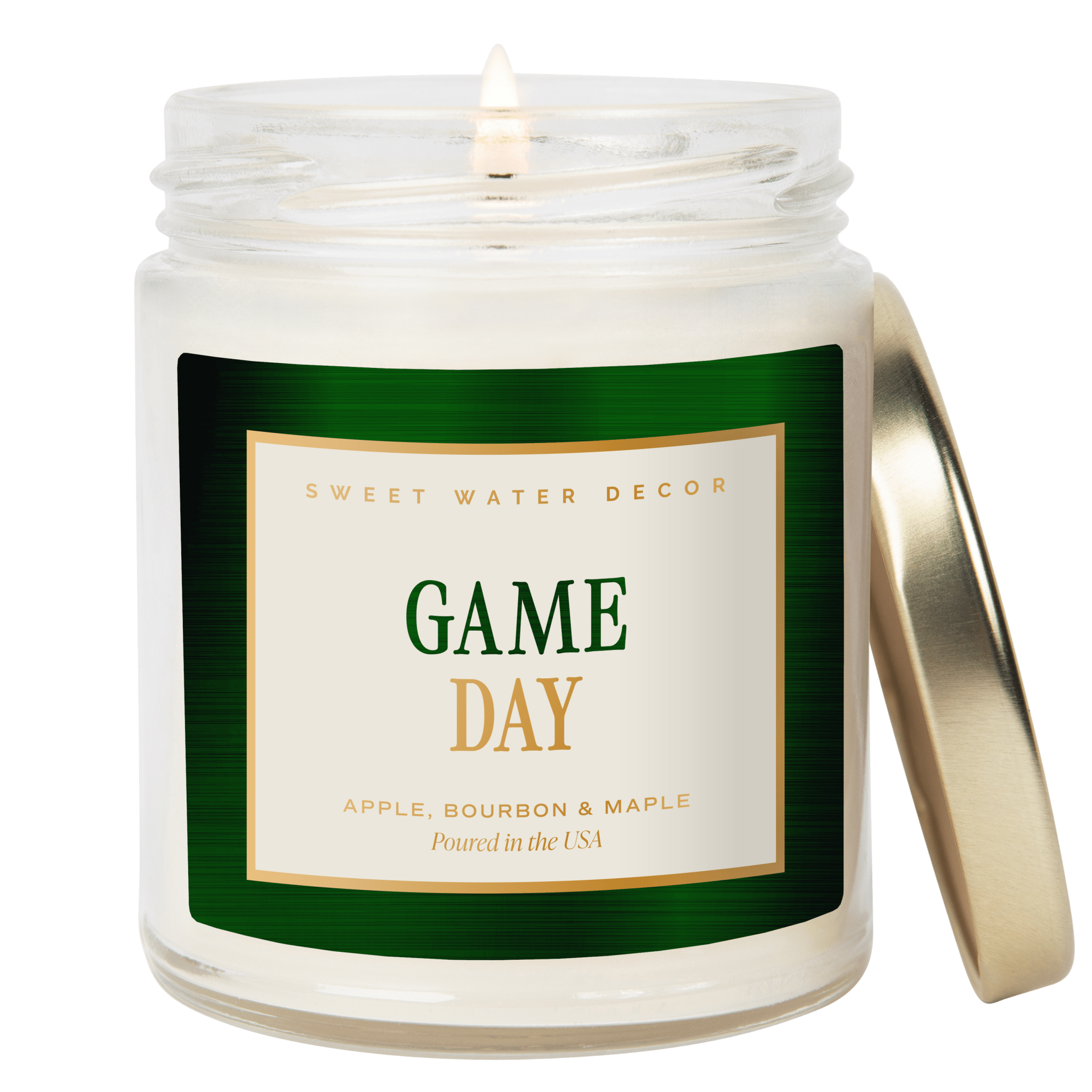 GAME DAY GREEN SOY CANDLE - CLEAR JAR - 9 OZ
