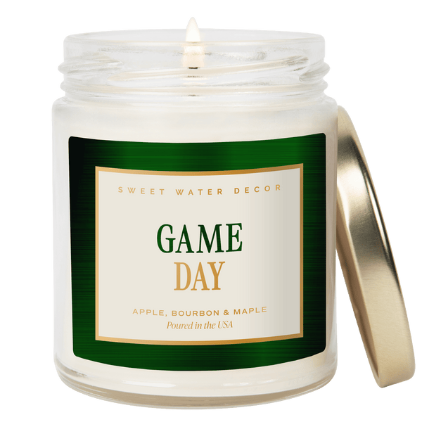 GAME DAY GREEN SOY CANDLE - CLEAR JAR - 9 OZ