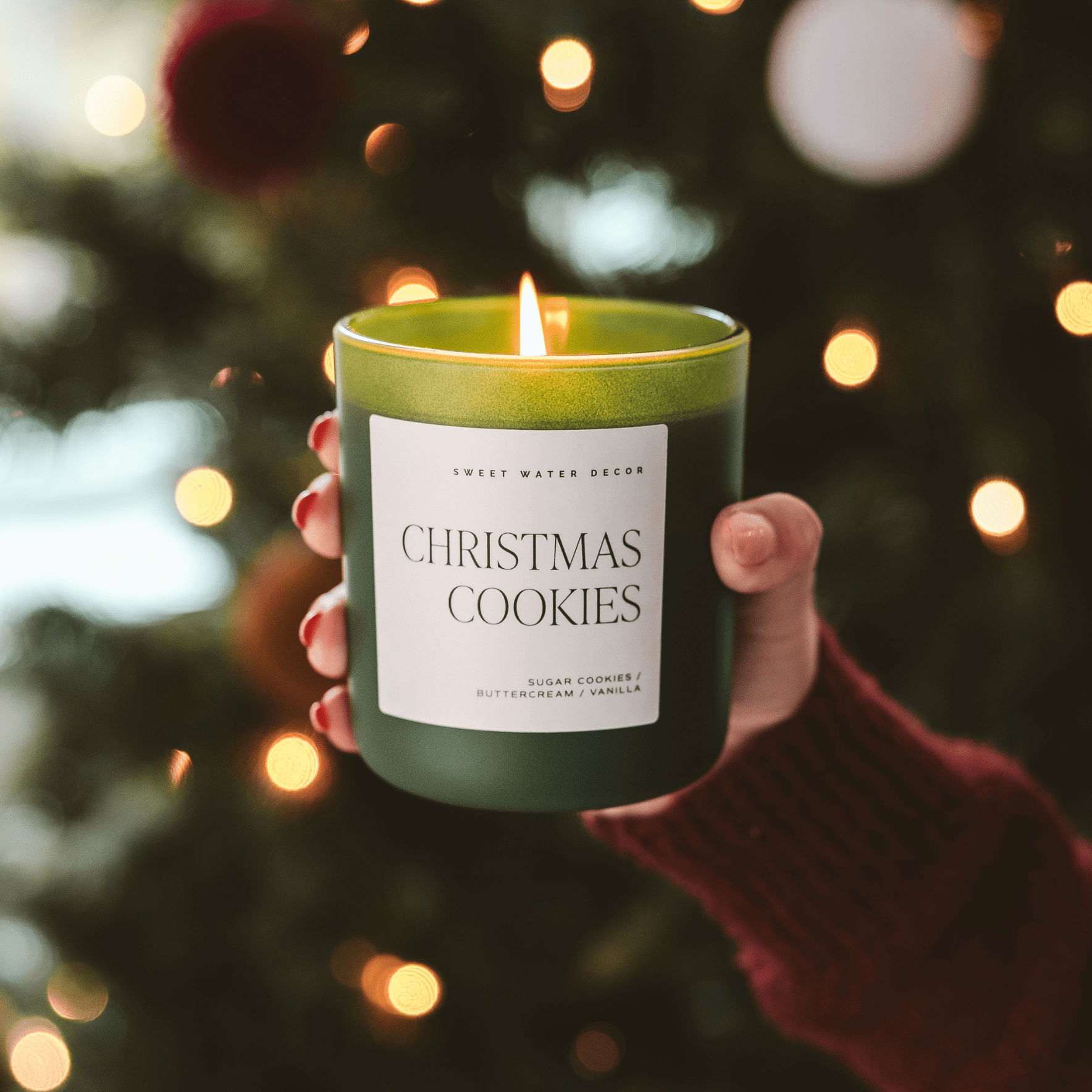 CHRISTMAS COOKIES SOY CANDLE - GREEN MATTE JAR - 15 OZ