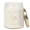 LOVE YOU SOY CANDLE PATTERNED - CLEAR JAR - 9 OZ