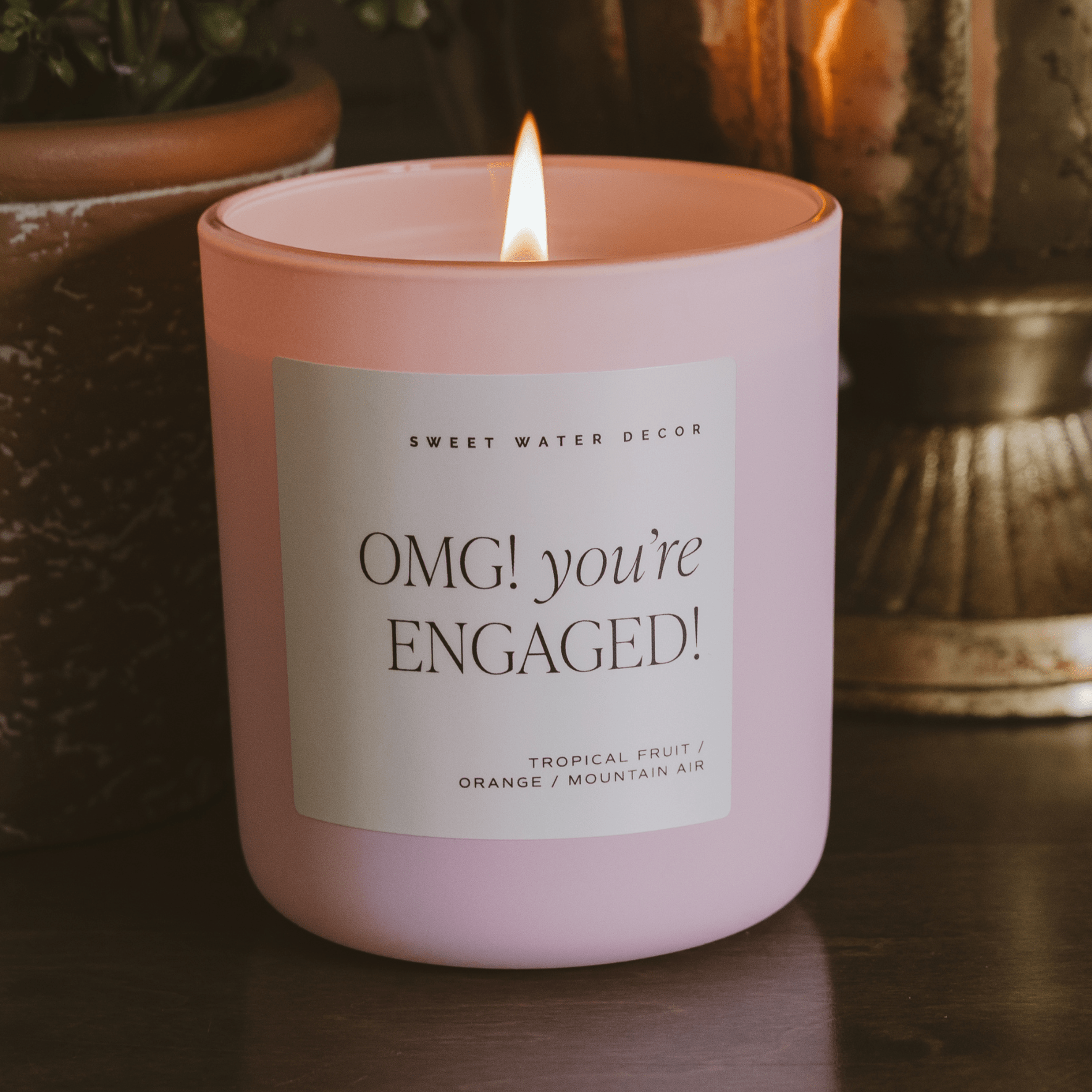 OMG! YOU'RE ENGAGED! SOY CANDLE - PINK MATTE JAR - 15 OZ