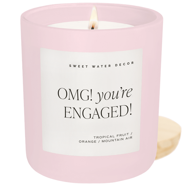 OMG! YOU'RE ENGAGED! SOY CANDLE - PINK MATTE JAR - 15 OZ