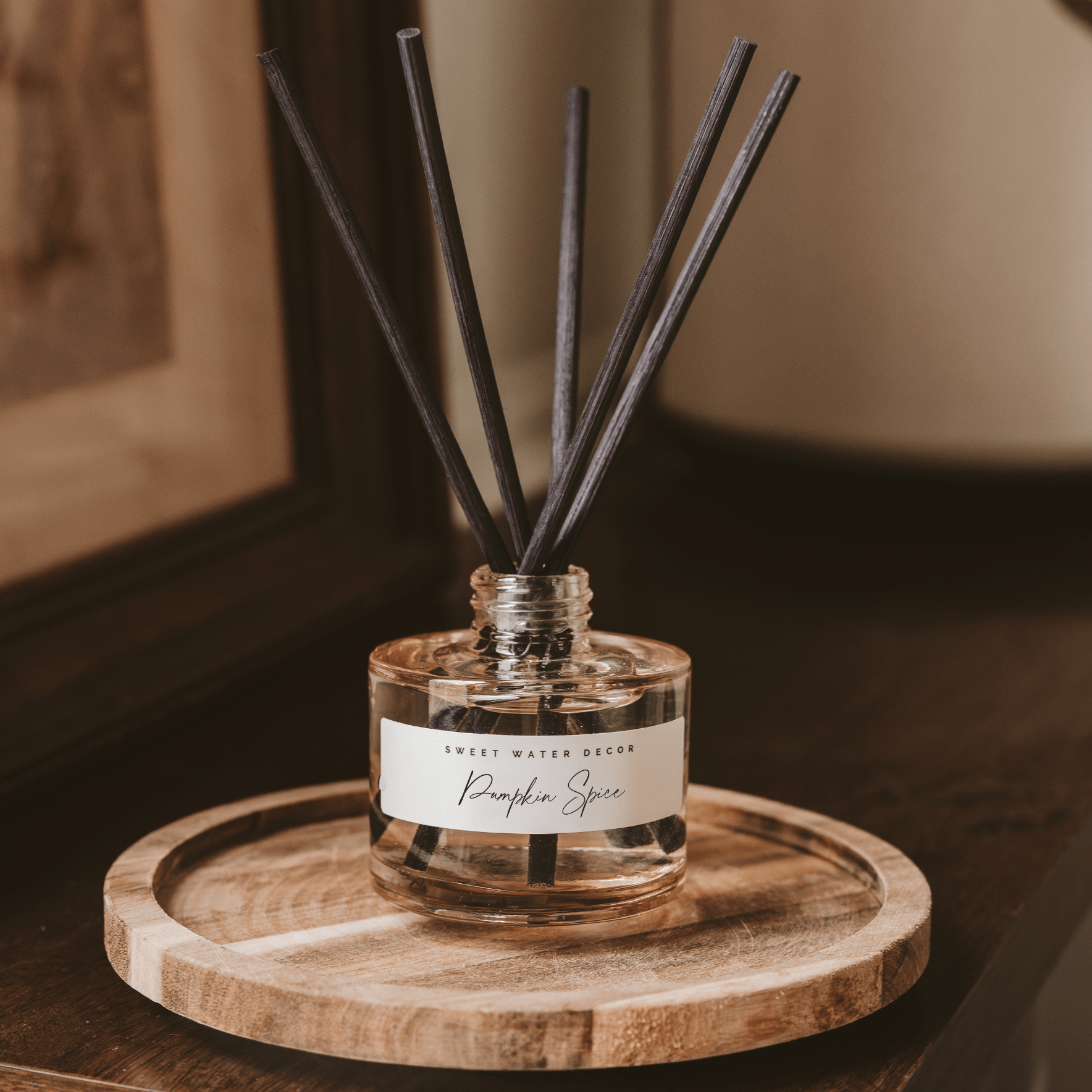 PUMPKIN SPICE TINTED GLASS JAR REED DIFFUSER