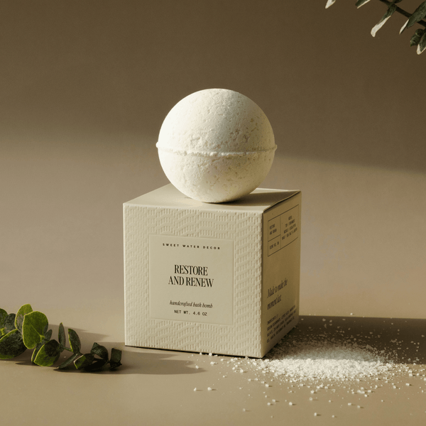 RESTORE AND RENEW WHITE EUCALYPTUS 4.6 OZ BATH BOMB