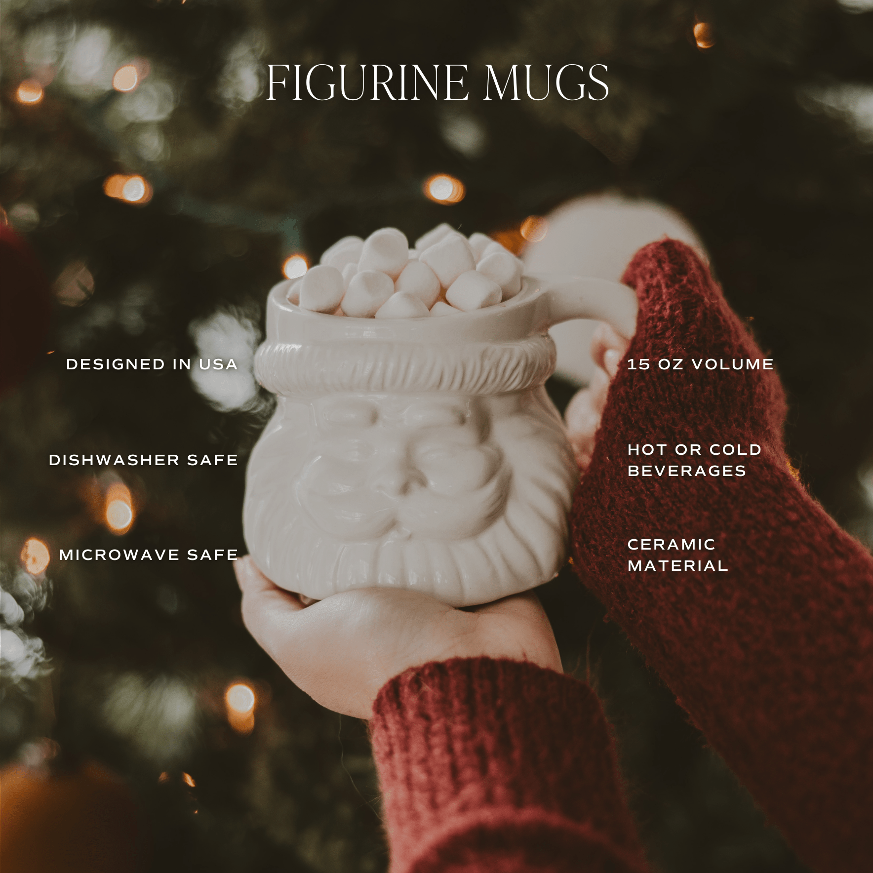 SANTA 15OZ. FIGURINE COFFEE MUG