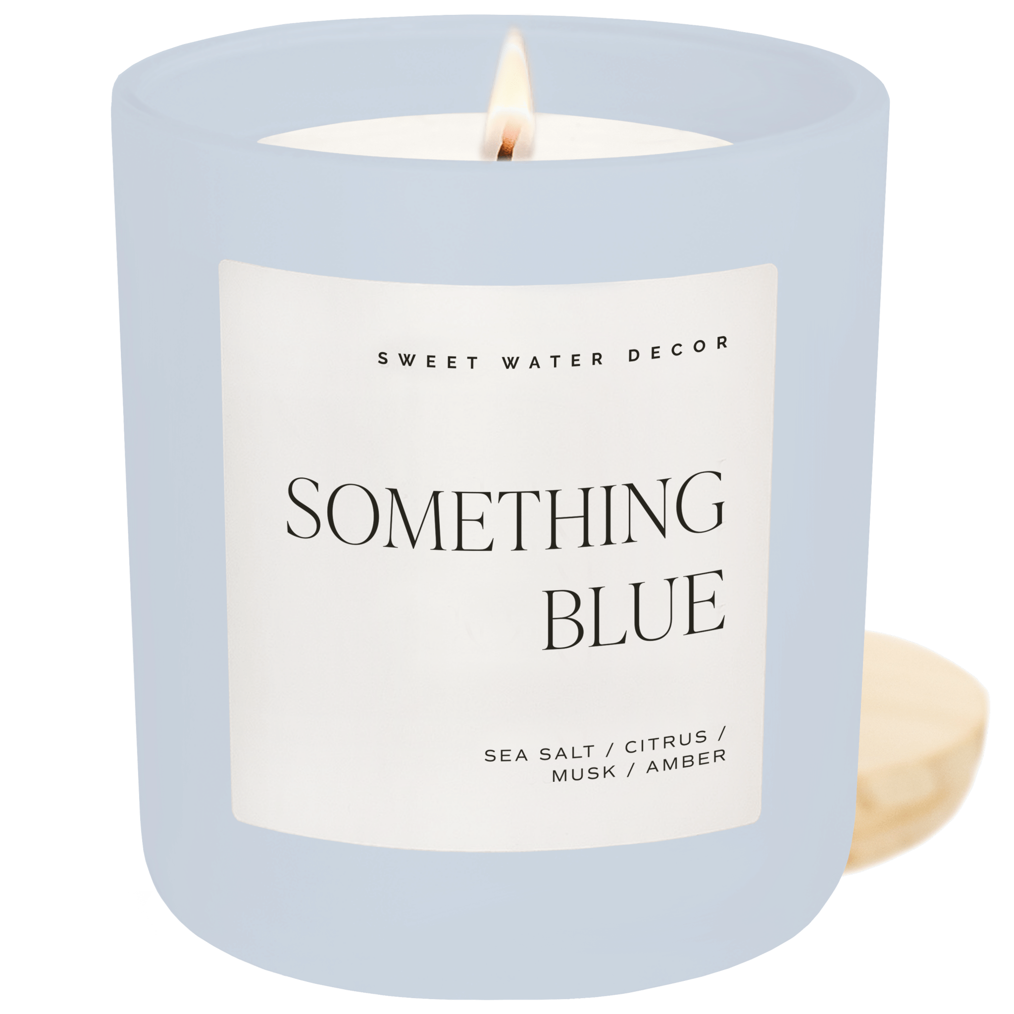 SOMETHING BLUE SOY CANDLE - BLUE MATTE JAR -15 OZ (SALT AND SEA)