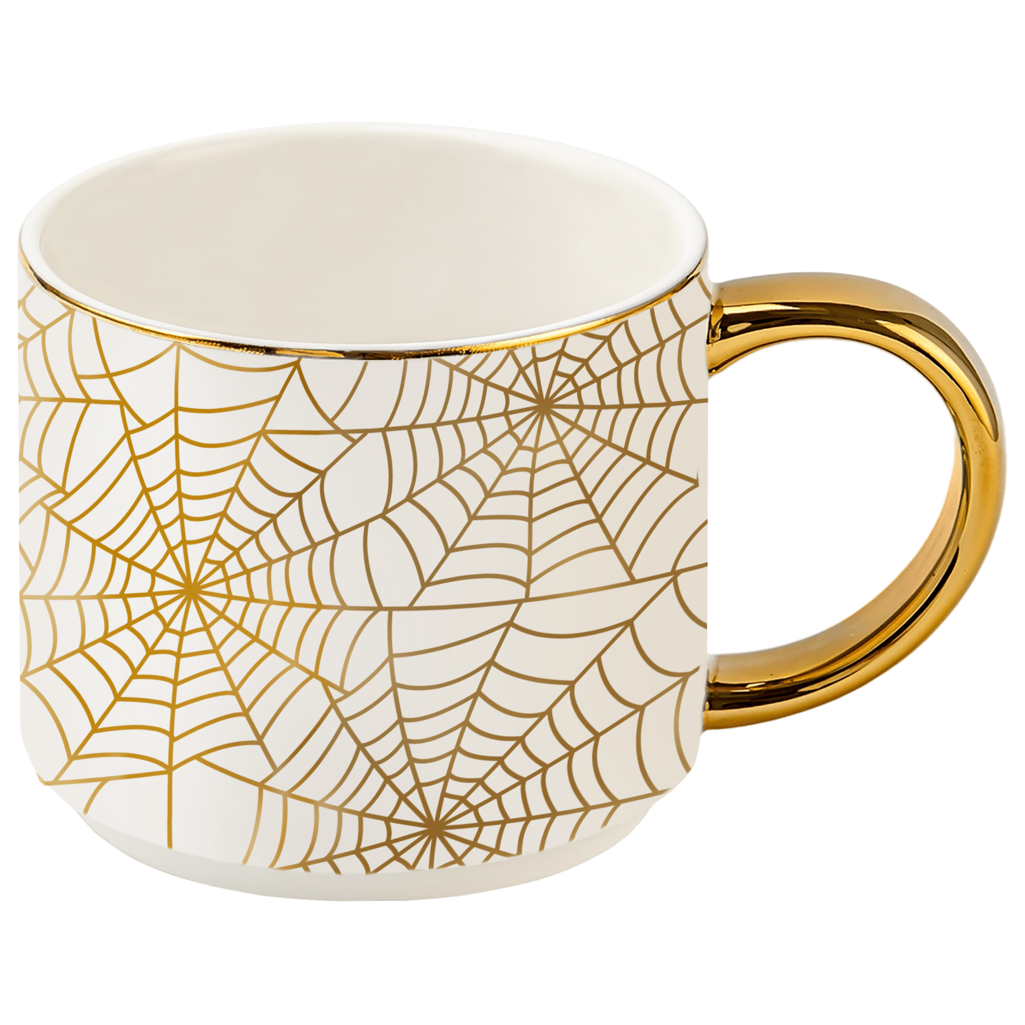 SPIDERWEBS 14 OZ GOLD HANDLE COFFEE MUG