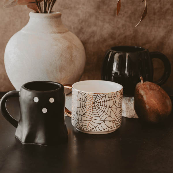 SPIDERWEBS 14 OZ GOLD HANDLE COFFEE MUG