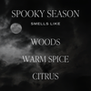 SPOOKY SEASON SOY CANDLE - PATTERNED 9 OZ - CLEAR JAR (COZY SEASON)