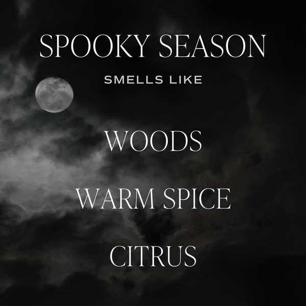 SPOOKY SEASON SOY CANDLE - PATTERNED 9 OZ - CLEAR JAR (COZY SEASON)