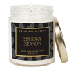 SPOOKY SEASON SOY CANDLE - PATTERNED 9 OZ - CLEAR JAR (COZY SEASON)