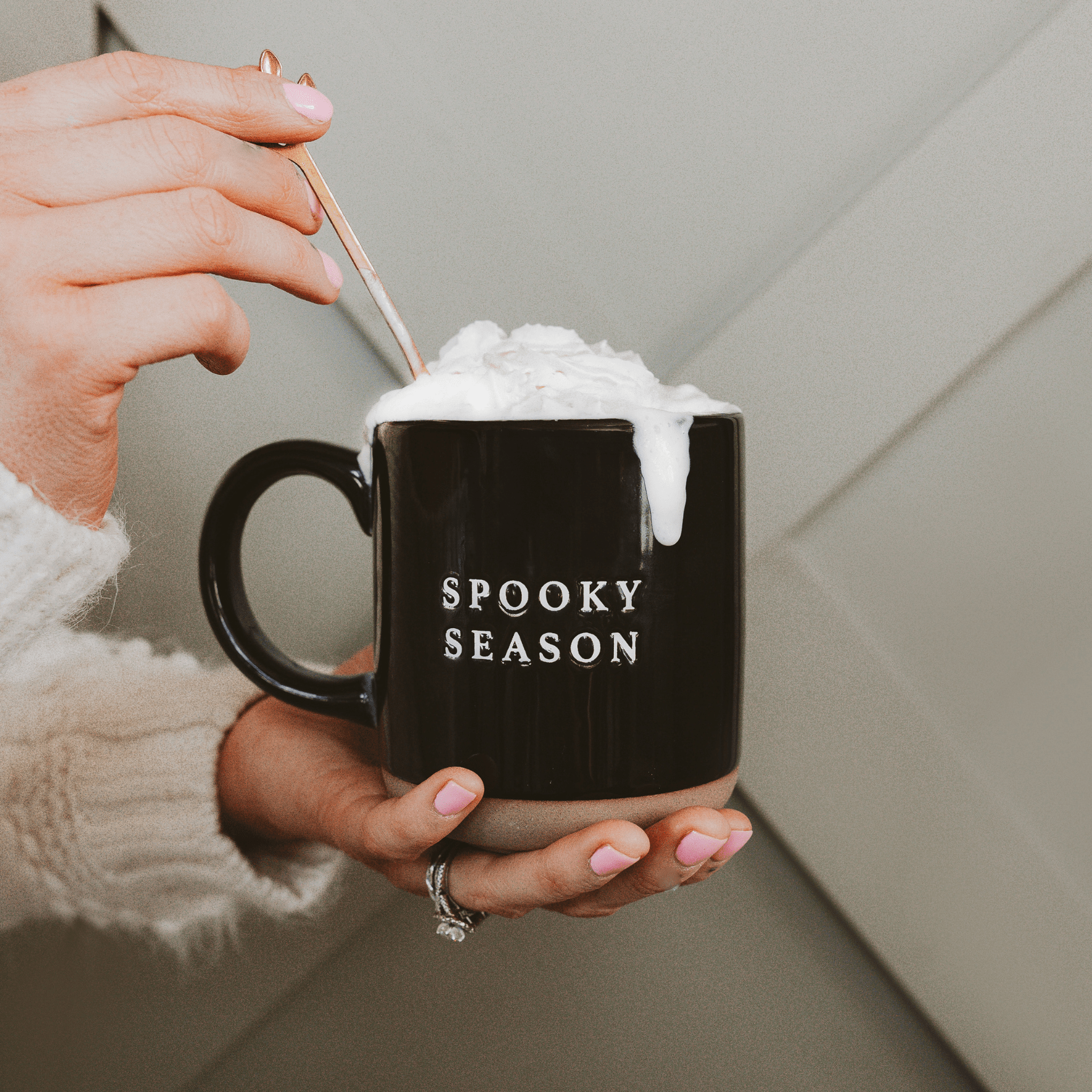 SPOOKY SEASON 14 OZ BLACK STONEWARE COFFEE MUG