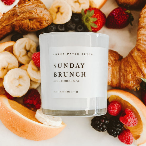 SUNDAY BRUNCH SOY CANDLE - WHITE JAR - 11 OZ