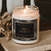 TRICK OR TREAT SOY CANDLE - PATTERNED 9 OZ - CLEAR JAR (FARMHOUSE)
