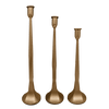 GOLD CAST IRON TAPER CANDLE HOLDERS
