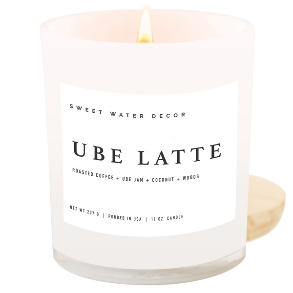UBE LATTE SOY CANDLE - WHITE JAR - 11 OZ