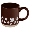 BROWN LEAVES 14 OZ STONEWARE COFFEE MUG