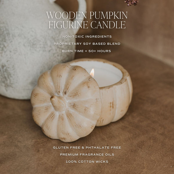 PUMPKIN SPICE SOY CANDLE - CERAMIC PUMPKIN JAR- 8 OZ
