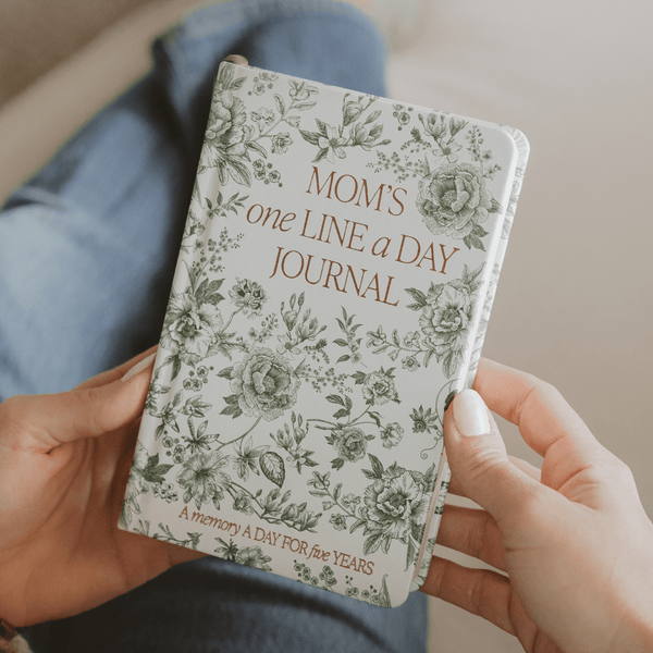 MOM'S ONE LINE A DAY GREEN DELFT LEATHER JOURNAL