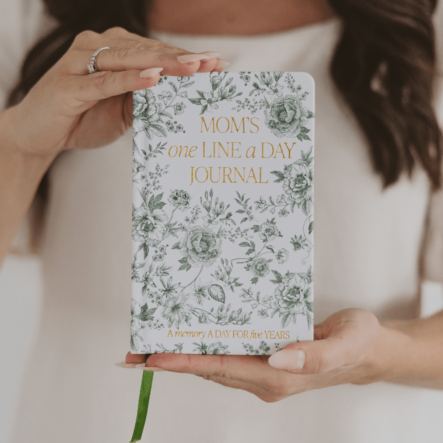 MOM'S ONE LINE A DAY GREEN DELFT LEATHER JOURNAL
