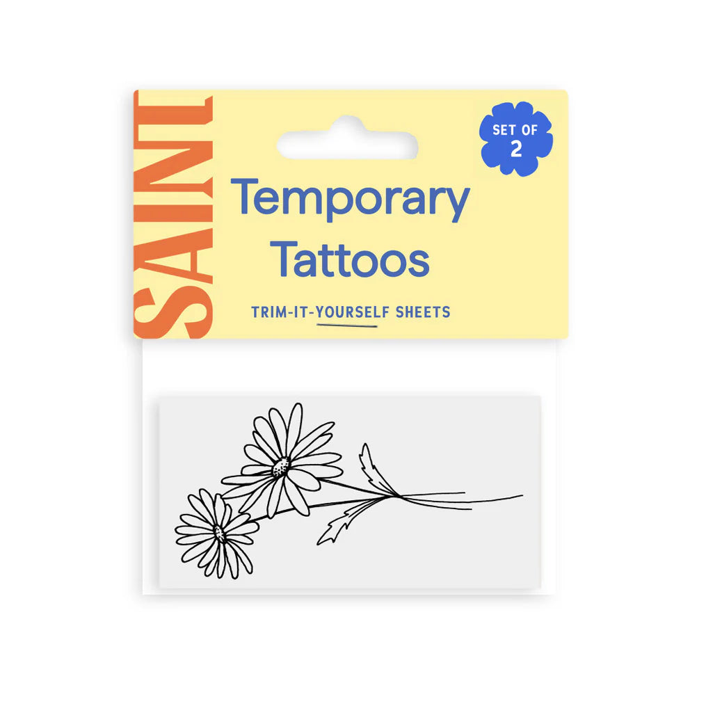 APRIL BIRTH FLOWER - DAISY TEMPORARY TATTOOS