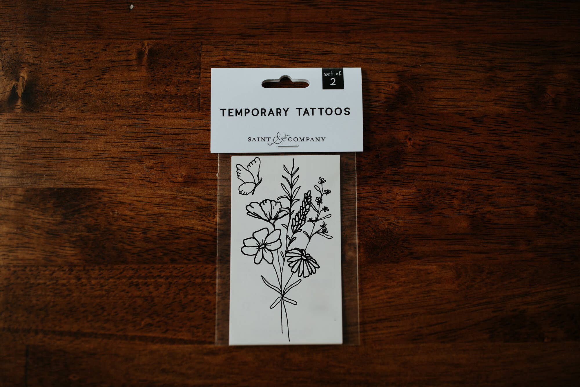 BUTTERFLY FLORAL TEMPORARY TATTOOS