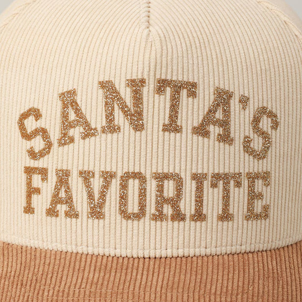 SANTA'S FAVORITE GLITTERY CORDUROY CAP