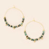 STONE DISC HOOP EARRING