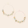 STONE DISC HOOP EARRING