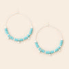 STONE DISC HOOP EARRING