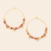 STONE DISC HOOP EARRING