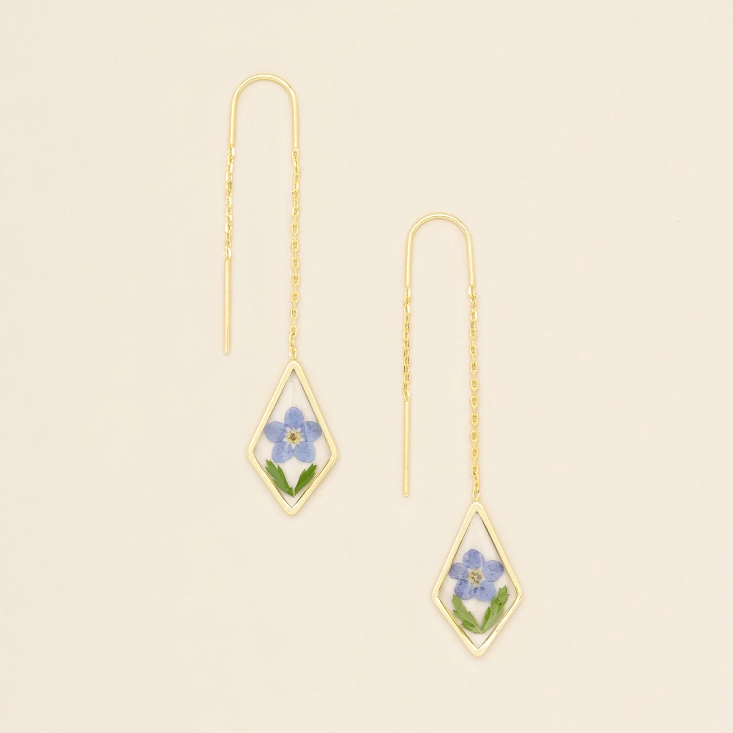 PRESSED FLOWER THREAD EARRINGS