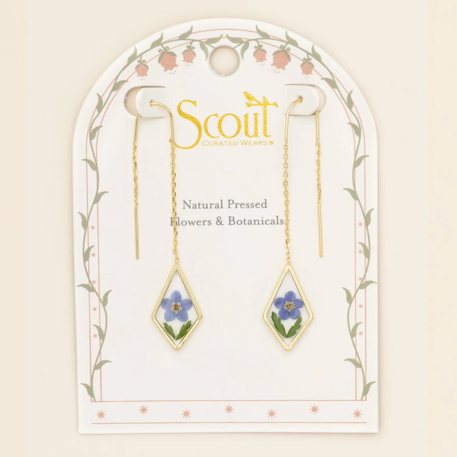 PRESSED FLOWER THREAD EARRINGS