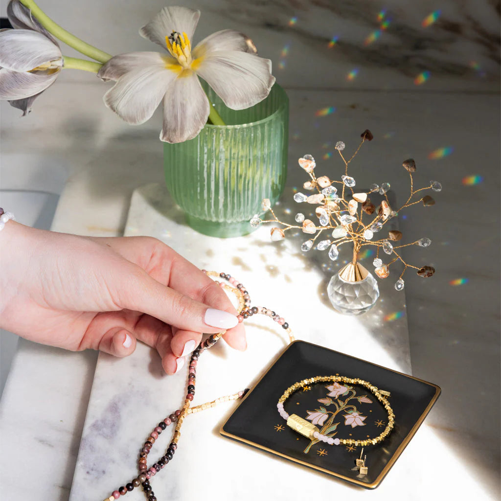 JEWELRY DISH & STUD EARRING SET