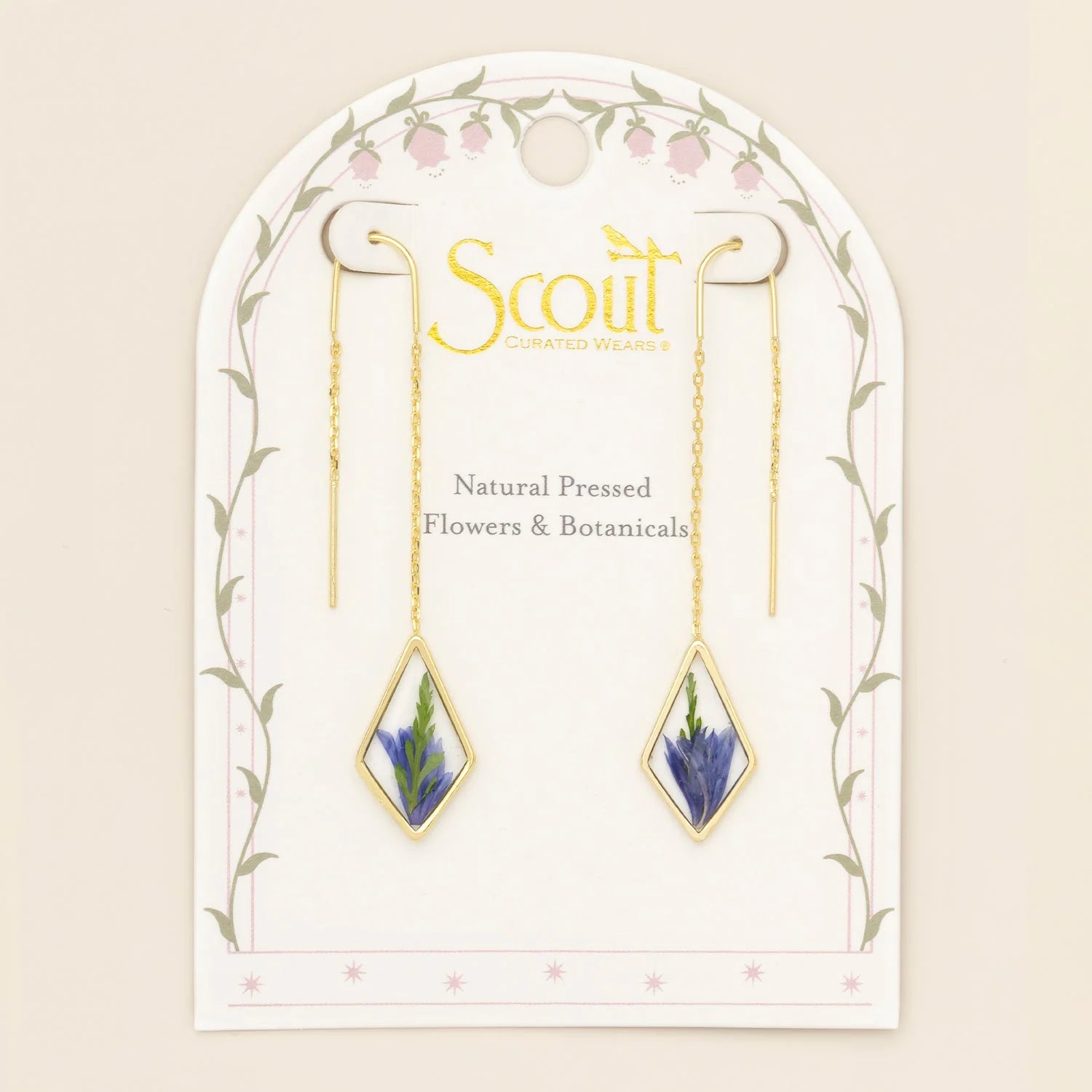 PRESSED FLOWER THREAD EARRINGS