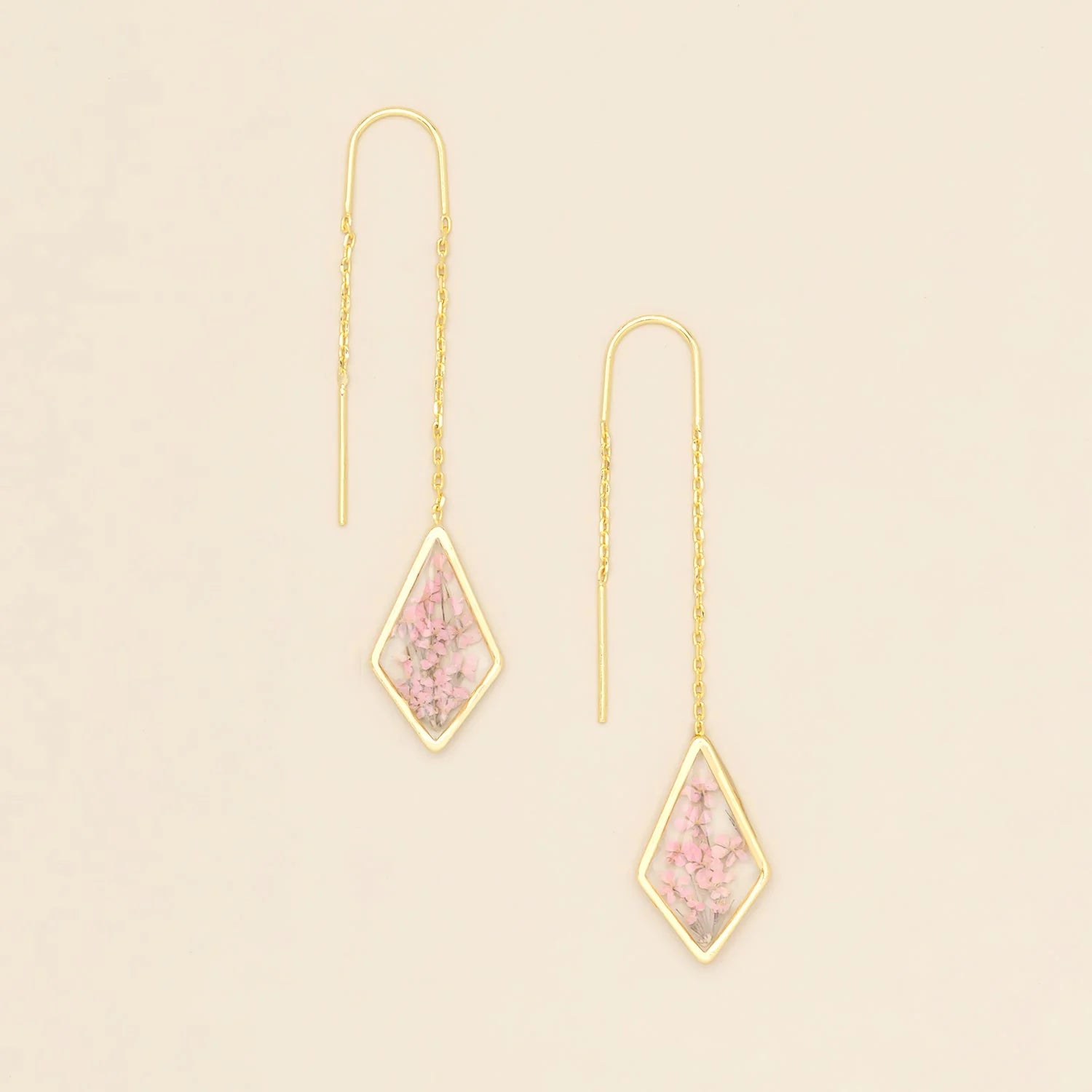 PRESSED FLOWER THREAD EARRINGS
