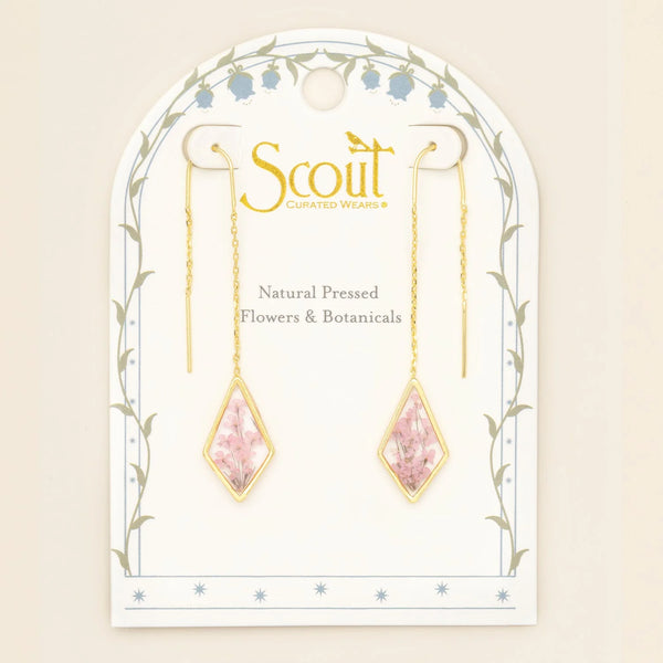 PRESSED FLOWER THREAD EARRINGS