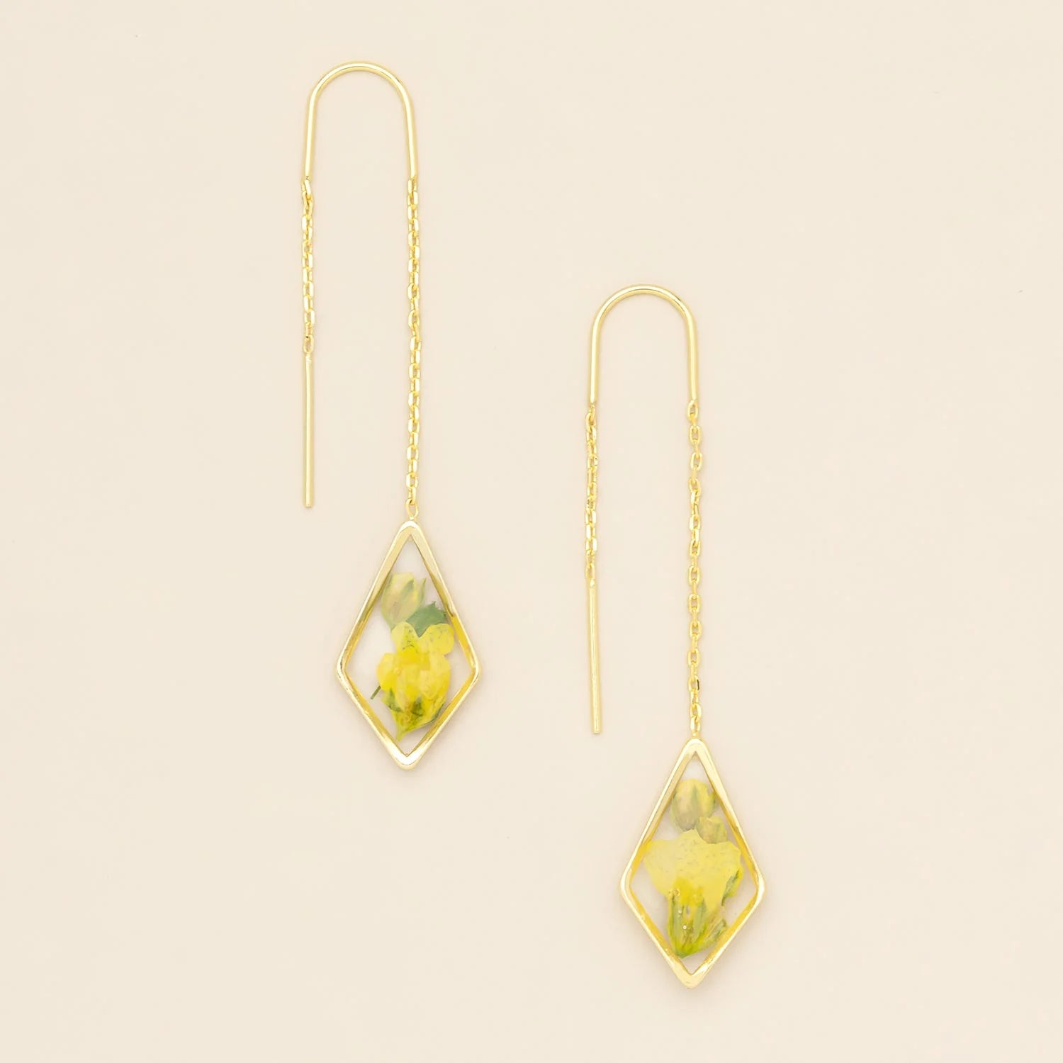 PRESSED FLOWER THREAD EARRINGS