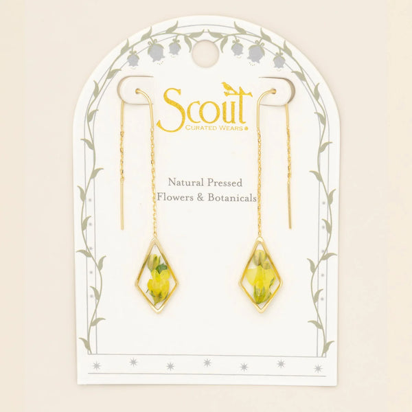 PRESSED FLOWER THREAD EARRINGS
