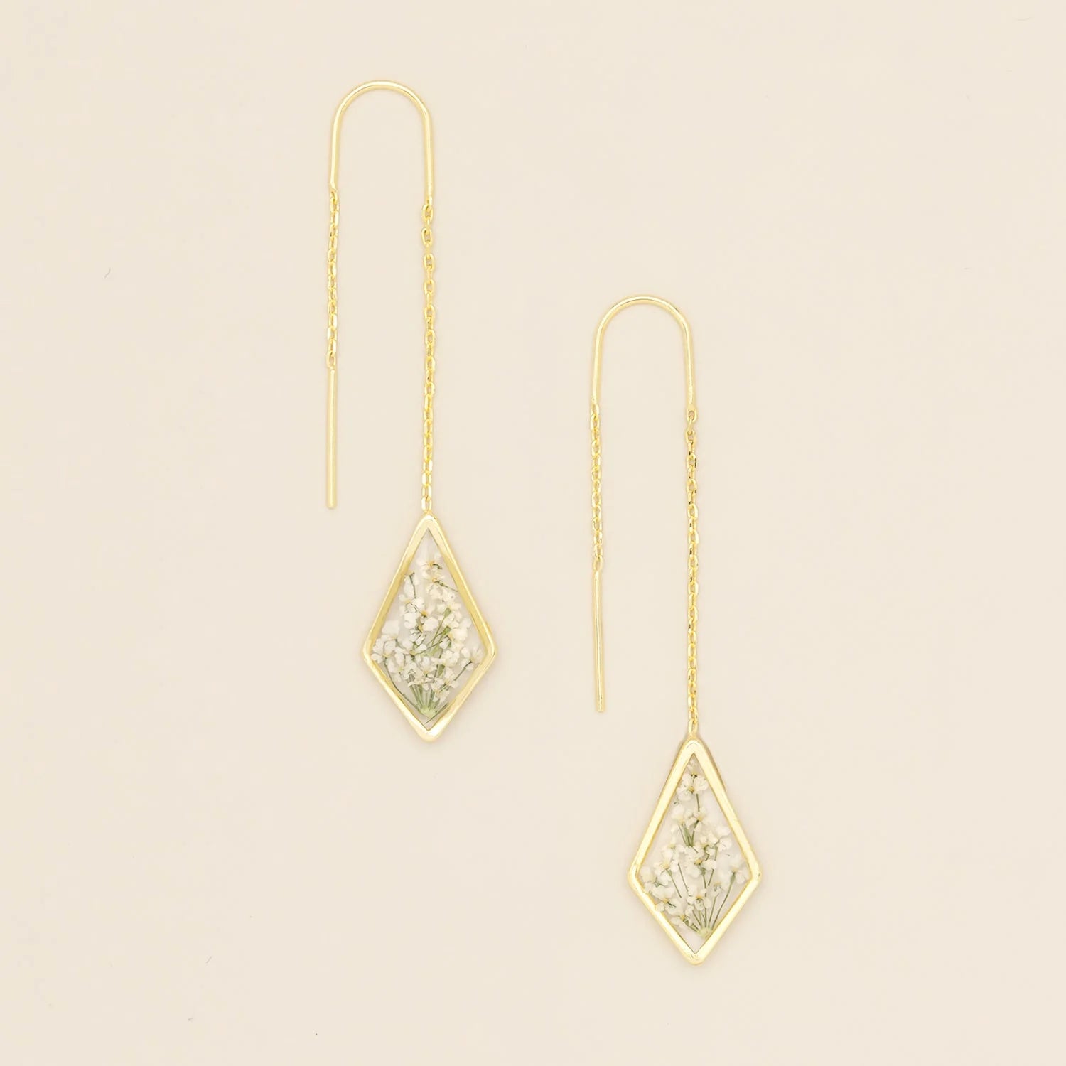 PRESSED FLOWER THREAD EARRINGS
