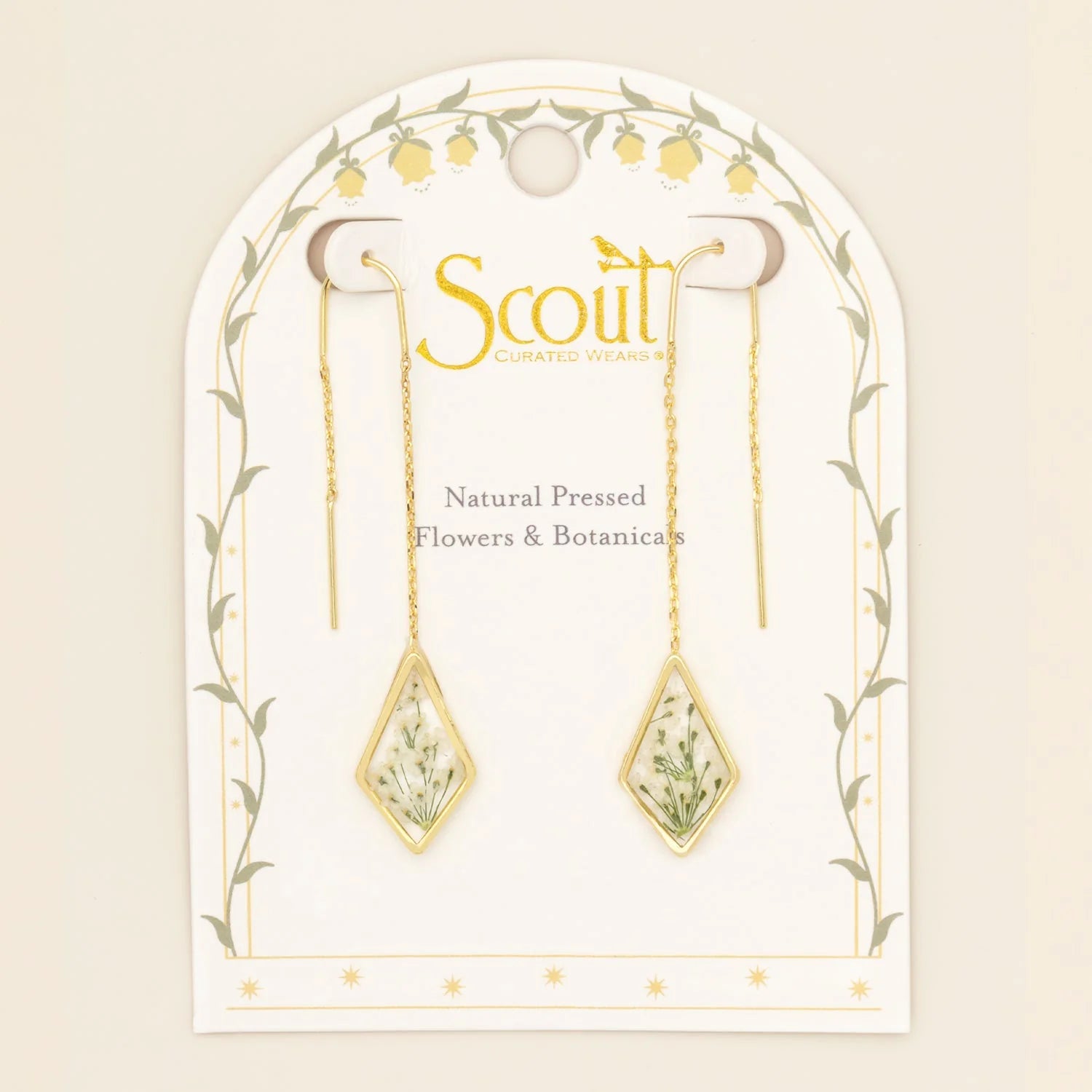PRESSED FLOWER THREAD EARRINGS